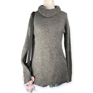 Style & Co. Petite Women’s Small Gray Turtleneck Ribbed Knit Sweater Cozy Warm